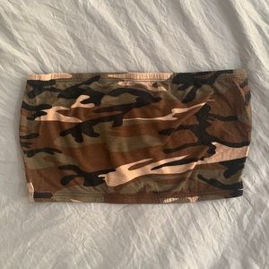 Fashion nova camo bandeau tube top